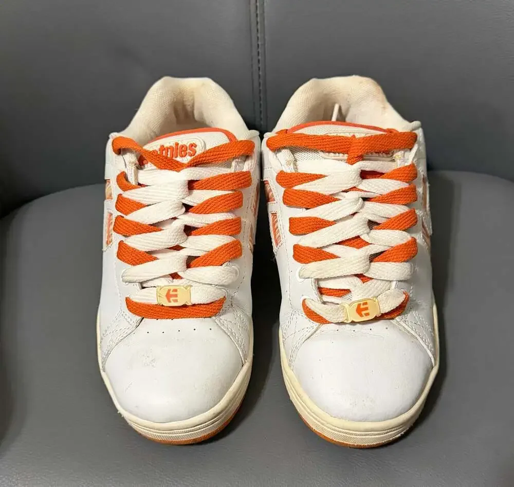 Vintage Y2K Chunky Etnies Patsy W’s Size 8.5 White Orange Skate Shoes Retro
